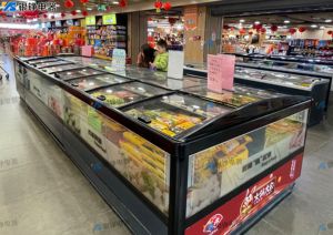 Kết hợp thương mại Tủ đảo công suất lớn Tủ đông ngang toàn cảnh công nghệ không có sương giá thiết bị làm lạnh - Product Image 5