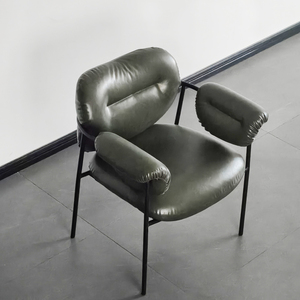 Fauteuil de détente en cuir véritable de style italien minimaliste moderne, design danois, mobilier de salon, marque Fuyas - Product Image 3