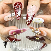 Uñas a presión, las uñas portátiles hechas a mano puras de alta calidad se pueden reutilizar, venta al por mayor de fábrica