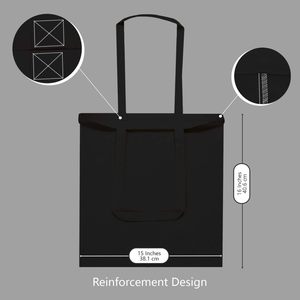 Custom Thin Thick Black Reusable Sublimation Full Color Printed Shoulder Strap Long Handle Medium Size <b>Canvas</b> <b>Tote</b> Bags Custom - Product Image 3