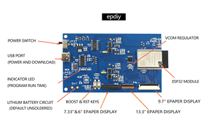 Placa de Desarrollo de Pantalla Electrónica de 13.3 Pulgadas, Kit de Prueba de Controlador EPDIY, Módulo de Pantalla de Tinta Electrónica Grande para Desarrolladores e Investigadores - Product Image 5