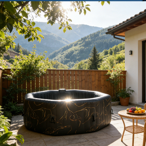 Bain à remous <span class=keywords><strong>gonflable</strong></span> fiable 550L Grande capacité PVC Portable Pliable Facile à ranger et à entretenir Vente en gros pour les opérateurs de camping - Product Image 1