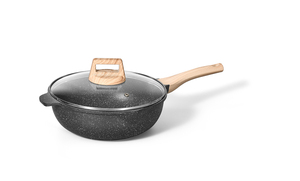 Fabricant OEM, design moderne et luxueux, poêles à <span class=keywords><strong>paella</strong></span> en alliage d'aluminium antiadhésif avec couvercle en verre, durables et écologiques - Product Image 4