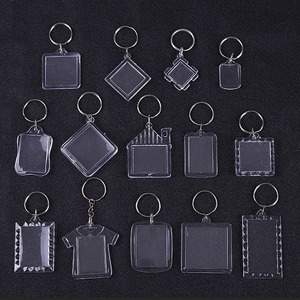 Acrylic Rectangle Photo Keychain <b>Blank</b> Digital Printing DIY Souvenir Light <b>Weight</b> Transparent Zinc Alloy Key Ring - Product Image 5