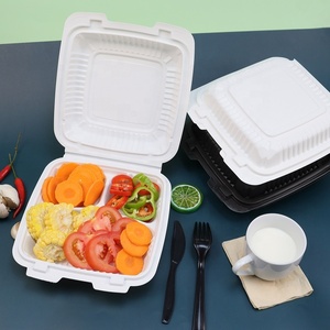 전자레인지 식당 일회용 바지락 껍질 원형 배달 점심 음식 햄버거 포장함 - Product Image 1