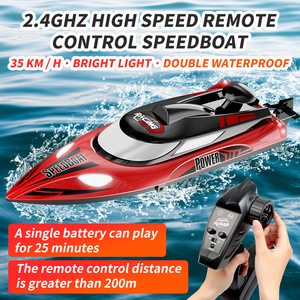 Bote de Carreras a Control Remoto de 2.4GHz, Resistente al Agua, 35KM/H, Alta Velocidad, con Refrigeración por Agua, Luces y Control Remoto - Product Image 3