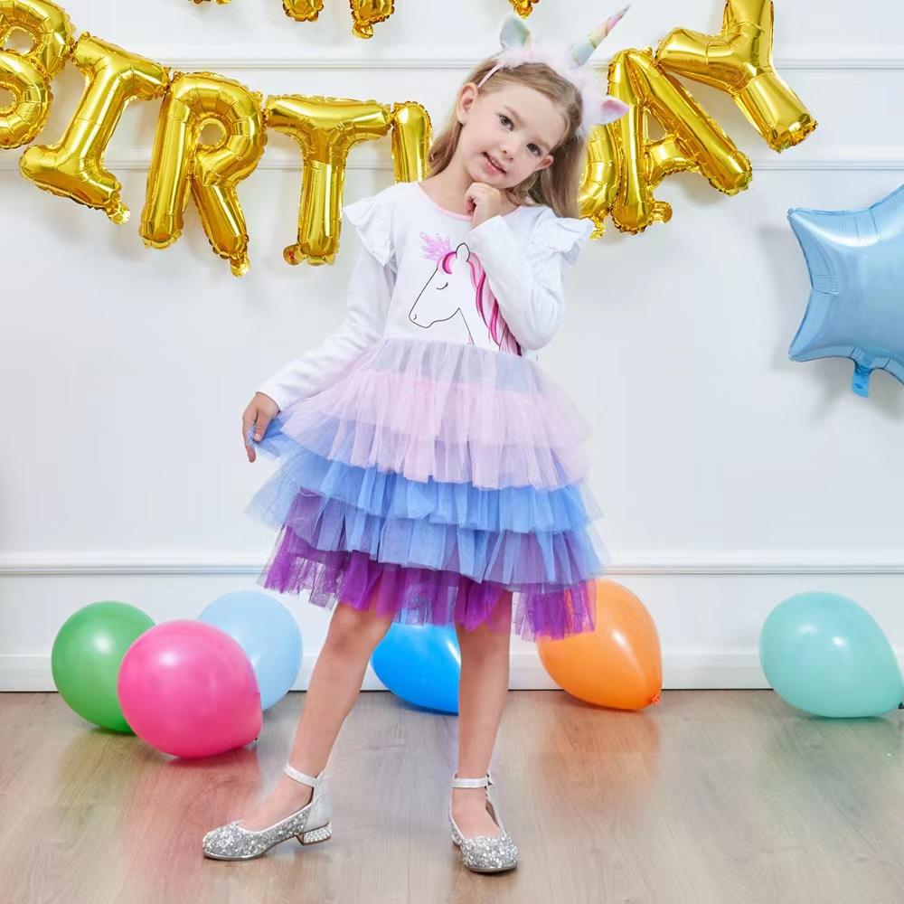 Toddler Girl Unicorn Party Dress Cute Birthday Dresses Oem