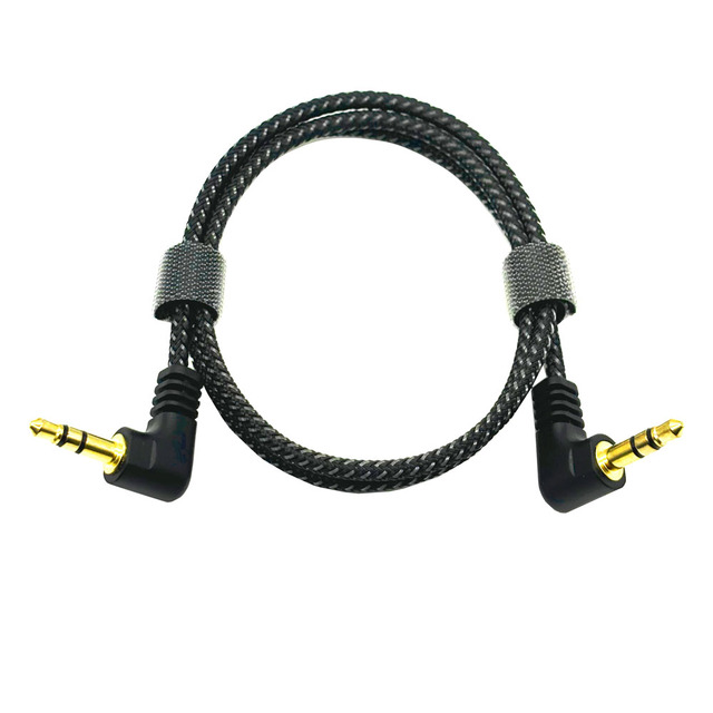 3.5mmAux Cable Gold Plated 3.5mm Male to Male Stereo Audio Aux Cable 90 Degree Right Angle Compatible for Headphone Car Speakers