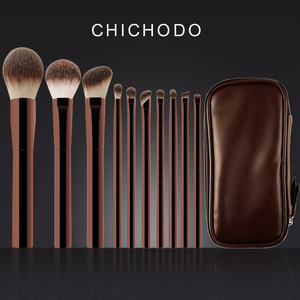 Chichodo Makeup <b>Brush</b> Set 10Pcs Synthetic Hair Wooden Handle For Concealer Powder Contouring - Product Image 3