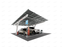 Structure de stationnement photovoltaïque HBGenix Y-03 en acier, carport solaire à poteau unique en cantilever, utilisation en terrain ouvert, surface anodisée, résistance au vent 60 m/s