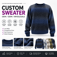 Pull-over en tricot personnalisé en gros, 320 GSM, poids moyen, doux et chaud, col rond classique, pour hommes et femmes, automne-hiver