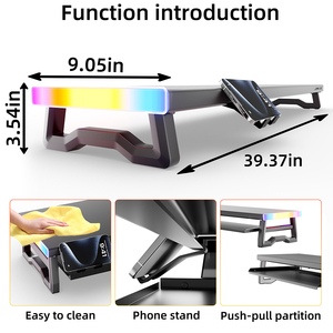Supporto per Monitor Senza Luce LED, Regolabile in Altezza, per Due Monitor Simultaneamente - Product Image 6
