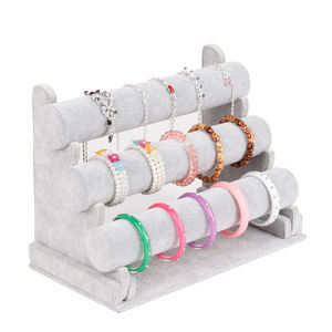 Shein — support de bracelet en velours, multicolore, présentoir de bijoux, 3 niveaux, vente en gros - Product Image 1