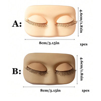 Nouveauté, petite tête carrée amovible en silicone pour l'entraînement à l'extension des cils, tête de mannequin avec visage plat