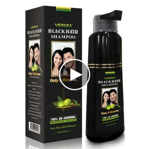 VEINIRA Sampo Pewarna Rambut Herbal, Tidak Ada Noda Krim Kulit Warna Rambut Hitam Coklat Burgundy Merah