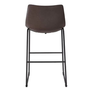 Diseño moderno Vintage marrón PU cuero Metal hierro marco Bar silla alta cocina encimera Bar taburete - Product Image 3