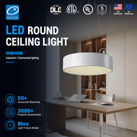 Luminaire suspendu LED rond au design simple et moderne pour bureau, bibliothèque, 24w 30w 36w 48w, en acrylique