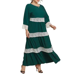 Womens Irregular Hem Elegant Temperament Chiffon Dresses For Female, Plus Size 6XL Lace Stitching Long Sleeves vestidos/