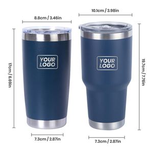Gobelet isotherme en acier inoxydable avec revêtement en poudre, logo personnalisé, 20 oz, pour l'extérieur, tasse de voyage isolée de 30 oz avec couvercle, gobelet à café de voyage de 20 oz - Product Image 3