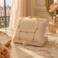 Bracelets en acier inoxydable avec chaîne et maillons, incrustation cœur, plaqué or 18 carats, étanche, personnalisé, tendance, cadeau de fête