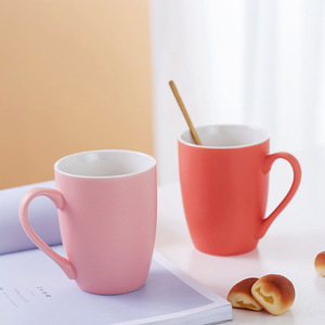 Creative Nordic Minimalist Macaron Color Ceramic Mugs Set Of Six With Handle Matte Finish For Tea And Water 301-400ml - Product Image 4