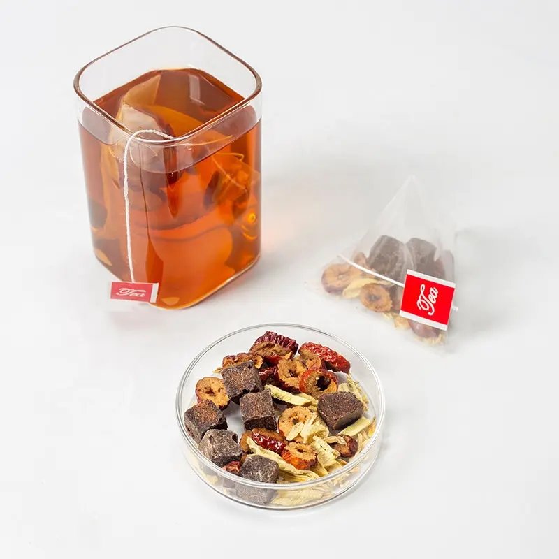 Grosir Label pribadi kustom teh herbal kecantikan kesehatan kantung teh tanggal merah teh mawar