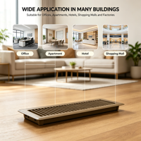 Produit phare BaoYun, Grille de ventilation murale FL rectangulaire réglable en nickel brossé 2*14 marron, polyvalente, pour climatisation