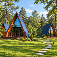 Maison préfabriquée modulaire de luxe en forme de triangle avec WC, cabane mobile pour Airbnb, hôtel, maison préfabriquée, mini-maison, cabane