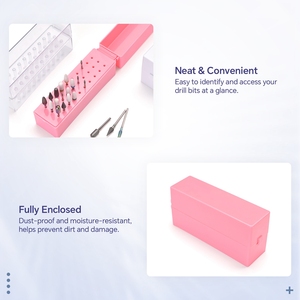 30 Hole Nail <b>Drill</b> <b>Bit</b> Storage <b>Box</b> Clear Plastic Large Capacity Manicure Efile <b>Bits</b> Organizer Case Nail Tool Holder for Salon - Product Image 6