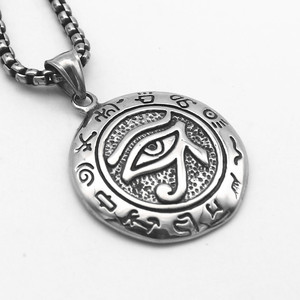 Yunnique – collier avec pendentif œil porte-bonheur en acier titane, en acier inoxydable 316, bijoux unisexes à la mode, design géométrique - Product Image 3