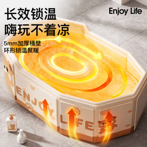 Bañera Plegable de Plástico para Bebés y Niños Pequeños, Diseño de Oso, Marca Lan Hua, Modelo Enjoy Life - Product Image 4