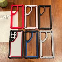 Étui robuste transparent en acrylique double couche 2 en 1 de luxe pour Samsung Galaxy S24 S25 Ultra S26 Plus, protection intégrale à 360 degrés