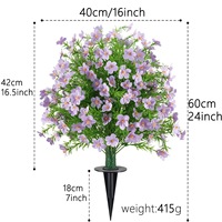 Bunga Daisy Buatan dalam Pot Tahan UV, Semak Bunga Palsu untuk Dekorasi Taman, Patio, dan Pernikahan