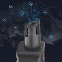 Analyseur de CO2 portable en aluminium noir multi-usages, détecteur multi-gaz, réponse en 2 secondes, alimenté par piles AAA, garantie de 2 ans