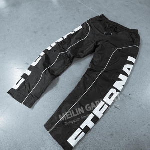 Design Polyester Letter 3M Reflective <b>Nylon</b> <b>Pants</b> Patchwork Elastic Waistband <b>Track</b> <b>Nylon</b> <b>Pants</b> Men - Product Image 2