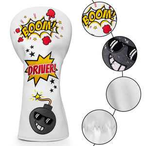Housse de tête de club de golf brodée en cuir premium, modèle Bombs, ensemble de housses pour driver, fairway, hybride et bois – Vente chaude - Product Image 3
