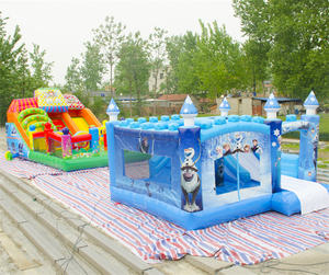 Château <span class=keywords><strong>gonflable</strong></span> Elsa et Anna de La Reine des Neiges - Utilisation commerciale, matériau PVC, capacité 500 kg, taille personnalisée - Product Image 1