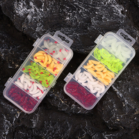 WEIHE Kit de leurres souples artificiels 5 couleurs, mini-œufs de sangue, appâts maggot, leurres pour eau douce et eau salée, boîte de leurres de pêche