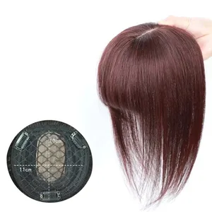 beyaz saç kapak peruk Suppliers-Kafa yama kapak beyaz saç gerçek saç patlama ışık tek parça peruk