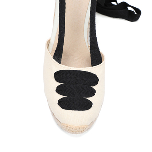 Alpargatas clásicas de plataforma de verano para mujer, alpargatas con correa en el <span class=keywords><strong>tobillo</strong></span>, Sandalias de tacón con <span class=keywords><strong>lazo</strong></span> suave en el <span class=keywords><strong>tobillo</strong></span>, Punta cerrada, Chaussures Femmes - Product Image 3
