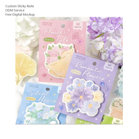 Bloc-notes personnalisé thème fleur notes autocollantes de forme unique pour organisateur de bureau étudiant, fournitures scolaires créatives, personnalisation en vrac
