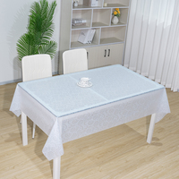 Nappe transparente en PVC à motif floral RNPT, imperméable, anti-déversement, avec dentelle, pour cuisine, salle à manger, mariage, banquet