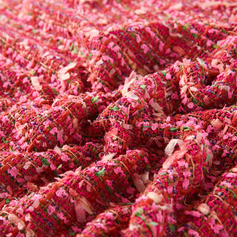 High Level Polyester Jacquard Tweed Wool Nylon Woven Technics Fabric for Dress