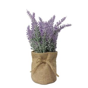 Mini plantes artificielles en pot de béton, eucalyptus, <span class=keywords><strong>romarin</strong></span>, bonsaï avec ficelle pour décoration de bureau, étagère, style farmhouse - Product Image 4