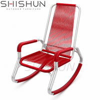 Chaise longue en aluminium, mobilier d'extérieur moderne et luxueux avec base double en alliage et corde en PVC vinyle durable, conception KD pour usage hôtelier