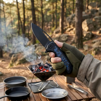 Couteau pliant de poche en acier M390 de qualité industrielle, manche en fibre de carbone, survie, chasse, utilitaire, camping, bricolage