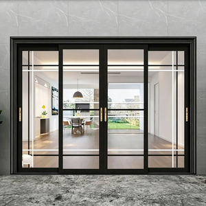 Portes coulissantes en aluminium à double vitrage pour villa, salon, cuisine, Foshan, <span class=keywords><strong>porte</strong></span> coulissante sur mesure avec cadre en aluminium et verre isolant - Product Image 1