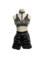Ensemble soutien-gorge et short LED avec modes clignotants programmables par application, éclairage couleur intégrale, étanche, rechargeable, pour anniversaire et Noël