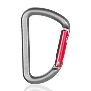 JRSGS 6-11KN D-Shaped Spring Snap Hook Climbing Aluminum Carabiner With Screw for Outdoor Sports S7807