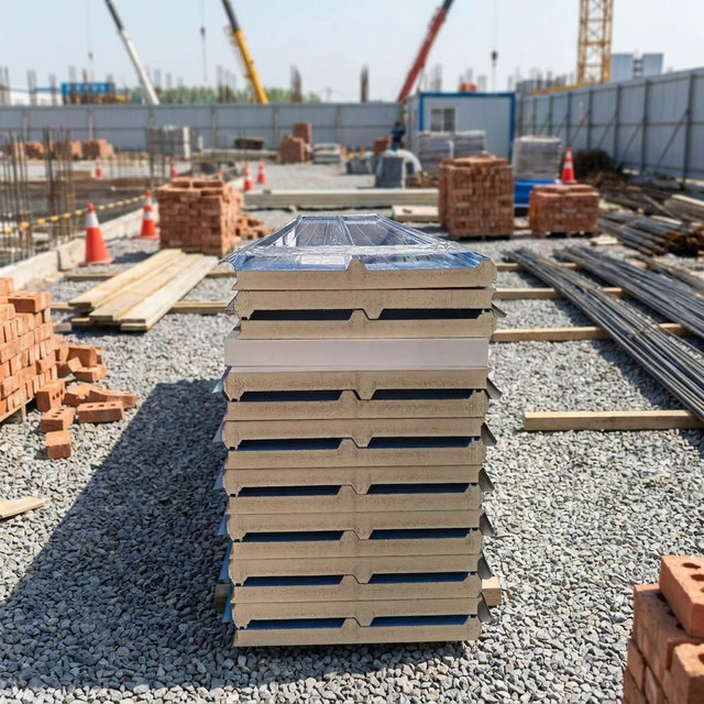 High Fire Rated Polyurethane Roofing Panel Mineral Wool/G;ass Wool/Rock Wool/EPS/Pir Sandwich Panels